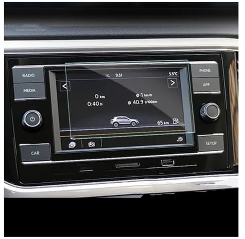 Navigeringsglas Skärmskydd För VW För T-Roc 2018 2019 Bilinteriör GPS-navigationsfilm LCD-skärm Härdat Glas Skyddsfilm Reptålig(6.5 Inch)