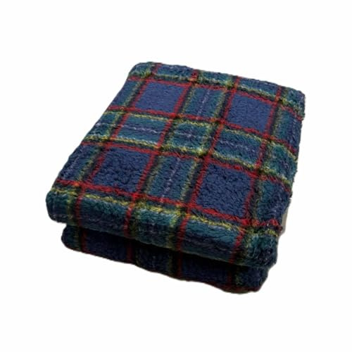 Michele Biancheria Casa - Plaid Agnellato “Tartan Quadri” 130×160 cm, Coperta Morbida a Quadri Scozzesi in Pile 100% Poliestere, Ideale per Divano o Letto Singolo (130x160 cm, Tartan Blu)