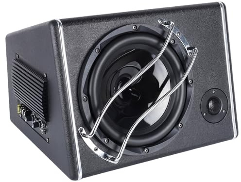 Realdio Caisson de Basses Actif 3800 W Max, Amplificateur Intégré | Enceinte de Coffre, Graves Profondes et Installation Simple pour Système Audio Automobile