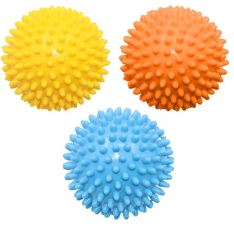 Pallina per Massaggio Muscolare, 3 Pezzi, Massaggi dei Punti Trigger, Palla Massaggiante gli Sport per Alleviare lo Stress, Massage Ball per Fisioterapia e Circolazione Sanguigna, 7,5 CM Riccio