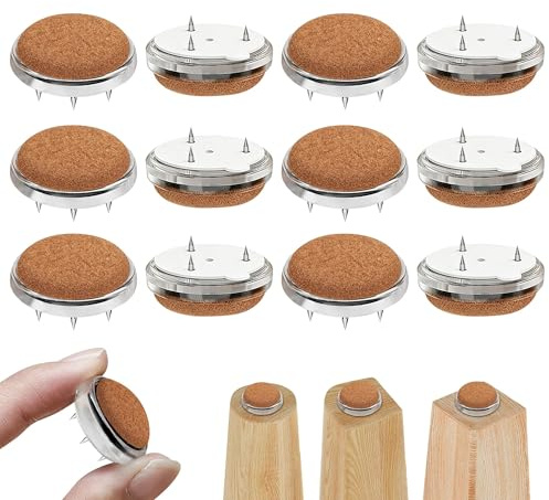 12 Deslizadores de Fieltro 19mm Deslizadores clavados para sillas y Muebles