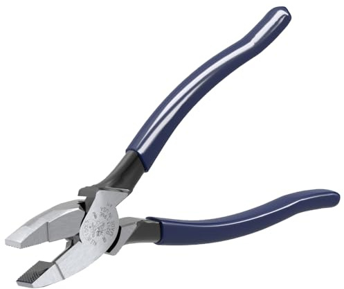 High Leverage Pliers, 9-Inch Side Cutters with 46% More Gripping Power than Other Pliers KLEIN TOOLS D213-9Ne, Blue/Silver