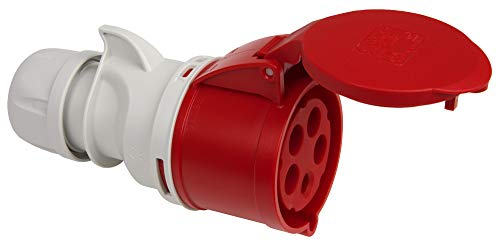 Kopp 182600009 CEE Kupplung, 5-polig, 32 A, 400 V, rot