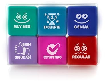 CoolBox PACK 6 SELLOS Cuadrados MOTIVACIÓN PARA NIÑOS