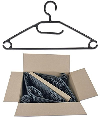 50 Stück Kleiderbügel mit Kravatten- Gürtel- Rock halter drehbar Schwarz