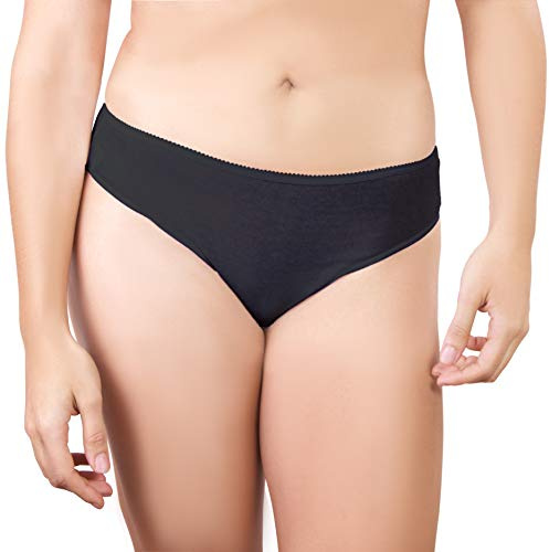 One-Wear Culottes Coton Femmes Jetables Super Doux (Lot 5) - sous Vetement SlipJetable,Noir,M