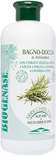 Biogenase Bagnodoccia Rosmarino Bagnoschiuma Tonificante 500 ML- Bagnoschiuma Delicato - Docciaschiuma Naturale per l'Igiene del Corpo - Lascia la Pelle Liscia e Morbida