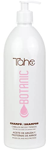 Tahe Botanic - Shampoo protettivo per capelli tinti e secchi con olio di argan e proteine di riso, 1000 ml