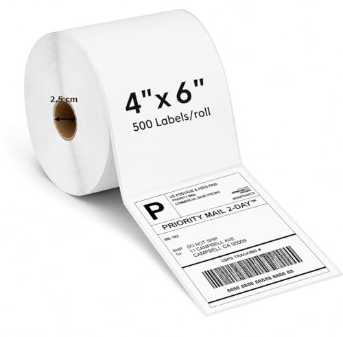 Modaleo Branded Thermal Printing ROLL for All Printer 4X6 INCH Size and 500 Label Waterproof Printing Black Print (1 ROLL 4 X 6)
