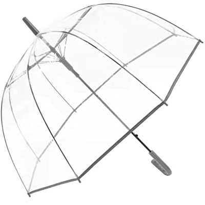 ThreeH Clear Bubble Umbrella Durable Windproof Dome Romantic Rain Umbrella Auto Open Transparent POE Canopy for Weddings,Grey
