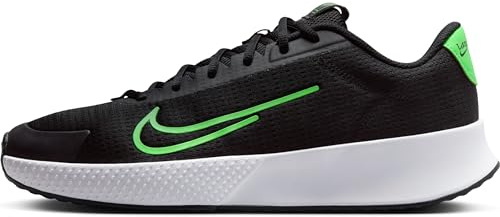 Nike Chaussures de Tennis M Vapor Lite 2 HC pour Homme, Noir, Vert Poison, Blanc, 44 EU