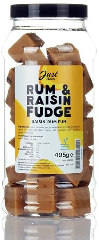 Just Treats Bocal cadeau pour fudge rhum et raisins secs
