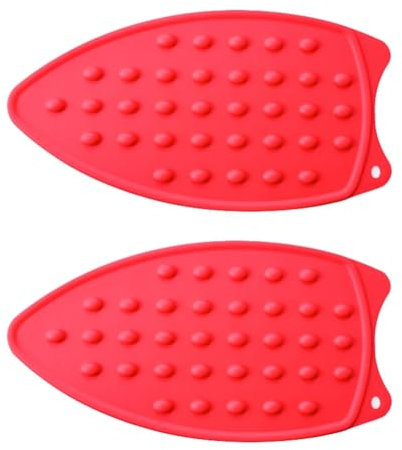 RIYAN Mini coussin en silicone pour fer à repasser, support de repassage portable pour voyage et mini fer à matelasser, rouge, facile à utiliser