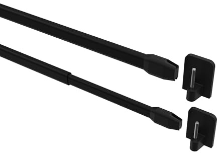 INTERDECO Vitragestange ausziehbar 10/8 mm oval Schwarz 60-100 cm