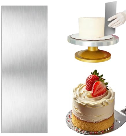 COYUN Raspador Tarta Reposteria Acero Inoxidable Raspadores Pastel Espátula para Alisar Pasteles Espatula para Torta Espatula de Espatula Pasteleria Rasqueta para Bordes lisados de Pasta(B)