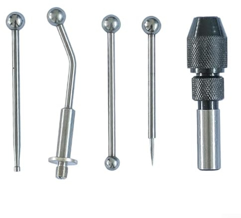 Lot de 5 pièces d'oscillateur et de centre avec porte-mandrin, pointe aiguille, boule et contacts à disque pour l'alignement de la fraiseuse et le test de l'épuisement