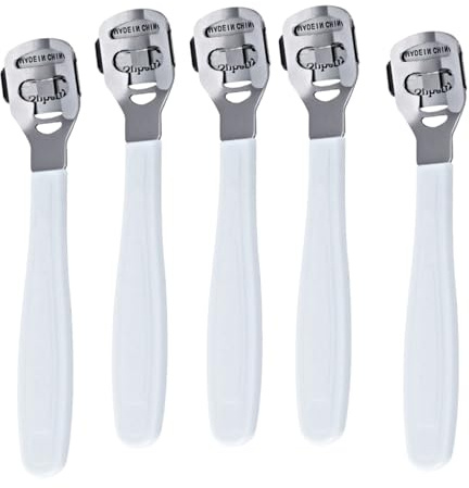 Zerodeko 5pièces Rasoir à Callosités Coupe-callosités Râpe à Cuticules pour Outil de Pédicure pour Callosités et Peaux Dures des Talons Lot