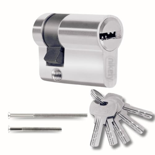Cilindro per Serrature 30/10mm, Cilindro a Singola Serratura, Viti e Chiavi Incluse, Montabile Facilmente, Serratura per Porte e Garage, Anti-perforazione, Lunghezza 40mm