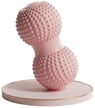Palla massaggiante a forma di arachidi, doppia palla lacrosse, trigger point, esercizi per tessuti profondi, braccia, gambe, schiena, rullo per massaggio muscolare, yoga, fitness (rosa)