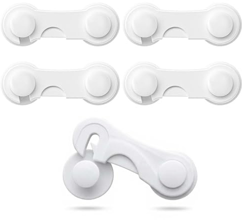 MUNZE Blocca Cassetti Per Bambini 4 Pezzi Bianco Standard Adesivo Mobili Cucina Armadi Senza Forare
