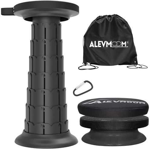 Tabouret télescopique portable avec coussin et sac de transport, pliable, réglable en hauteur de 9 à 52 cm, stable jusqu'à 200 kg, convient pour les activités de plein air et d'intérieur, la randonnée