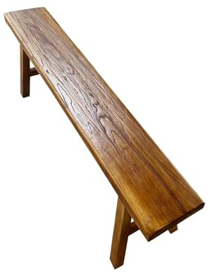 Rustik matbänk i trä för inomhusbruk bondgård Sle smal träbänk (160 cm) för kök matsal eller entrédekor