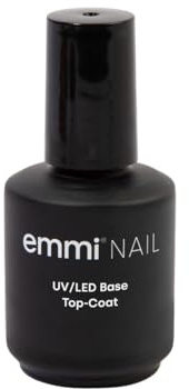 Emmi Nail Lack Base Coat UV Gel I LED UV Nagellack I 28 Tage Halt I Langer Glanz & hohe Deckkraft I Stoßfester Lack Nagellack I Kratzfest & vegan I 15ml - Base Top Coat (transparent)