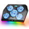 TECKNET Laptop Cooling Pad,RGB Laptop Cooler With 5 Quiet Fans,Gaming Laptop Cooling Stand with Touch Button and 2 USB Ports,3 Height Adjustable Laptop Fan fits 12-19 Notebooks