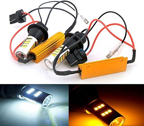 KATUR 7440 T20 bianco/ambra Switchback LED indicatore di direzione Canbus senza errori 2835 42SMD 800Lumen 12 V LED con 50 W 6Ohm resistenze di carico (confezione da 2)