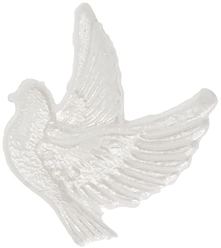 Rayher Wachsmotiv Taube, perlmutt, 2,2 x 2,7 cm, 1 Paar, zum Kerzen verzieren, Verzierwachs für eine Hochzeitskerze, 31555680