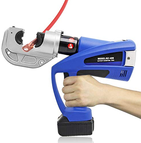 CGOLDENWALL BZ-400 Elektrische Hydraulische Crimpmaschine 16-300mm² Kupfer Aluminium Edelstahl PEX Wiederaufladbare Kabel Presswerkzeug/120KN Super Power/42mm langen Hub