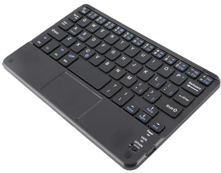 VBESTLIFE Ultra-Slim Mini trådlöst Bluetooth-tangentbord med pekplatta för PC Android-surfplatta, kompatibel för Android- och surfplattor, 7 tum,