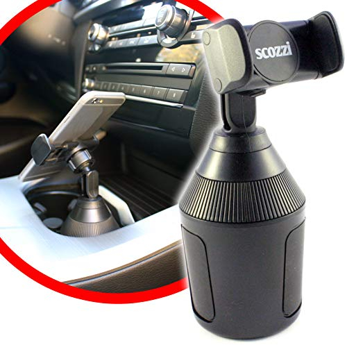 scozzi Handyhalterung Auto Getränkehalter Dosenhalter Handy KFZ Halterung Halter zB kompatibel mit Samsung S24 S23 S22 S21 S20 A55 A54 A53 A35 für iPhone 15 14 13 12 11 XR FE Plus Ultra Mini Lite Pro