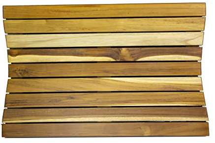 EcoDecors Teakholz-Fußmatte, 58,4 x 38,1 cm, natürliches EarthyTeak-Finish