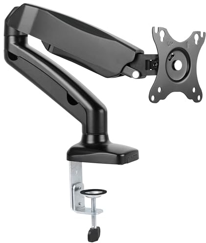 RICOO Monitor Halterung 1 Monitor Tischhalterung TS9311 Montagehalterung mit Gasdruckfeder Monitorhalter 13–32 Zoll VESA 75x75 100x100 Monitorarm zur Tischmontage Bildschirmhalterung höhenverstellbar