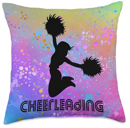 Retro Distressed CHeerleader Cheerleading Girl Pom Pom Cool Throw Pillow