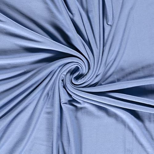 Viskose-Jersey-IDA-200 g/QM-96 Prozent Viskose-Kleiderstoff, Nähen, Stoffe, Viskosestoff-ca.150 cm Breite-50 cm Schritte-Meterware-Oekotex Standard 100 (Blau-103-IDA)