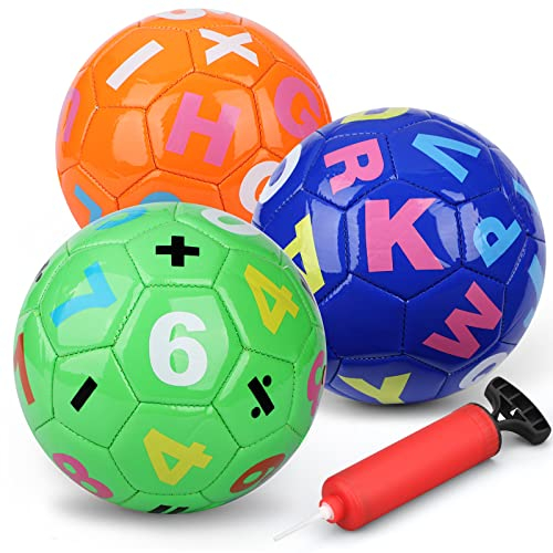 Dilabnda Mini Fußbälle für Kinder Kleinkinder, 15,2 cm Hüpf Fußbälle Sportbälle für drinnen draußen, Hinterhof Rasen, weicher Ball, Geschenk für Mädchen Jungen im Alter von 3 4 5 6 7 8 9 10 (3 Stück)