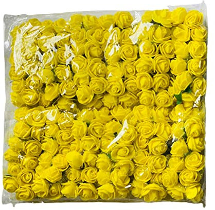 creative balloons Artificial Foam Rose Flowers Yellow Foam Rose Fake Flower Heads Gift Flowers Wedding Birthday Memorial Day DIY Foam Flowers for Crafting Home Office Decoration 144pcs