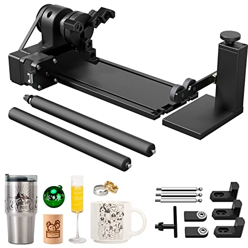 xTool RA2 Pro für xTool F1, S1, M1 Ultra, F1 Utra, P2, D1 Pro und die meisten Lasergravierer, Backenfutter Rotierend, Y-Achse Rotierend Walzengravurmodul zum Zylindrischen Objekten, Zubehör