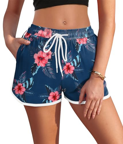 AI'MAGE Pantalones Cortos de Nadar Mujer Shorts de Natación Deportes Acuáticos Shorts Transpirable Verano Pantalones Cortos de Nadar Secado Rápido con Cordón Ajustable y Bolsillos