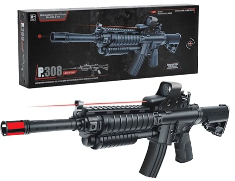 Mitra - Juguete con luz de 56 cm, rifle de juguete para niños, mitra, pistola de juguete Mitra MP5 M4, juego con luces, ametralladora, juguete para niños, rifle ametralladora Cosplay