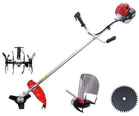 USKI Coupe-Herbe et Coupe-Bordures Heavy Duty 52cc Essence Alimenté Herbe Riz Blé Cutter Récolte Cutter Débroussailleuse Cropper Outils De Jardin Machine Agricole(Paddy Cutter Tiller)