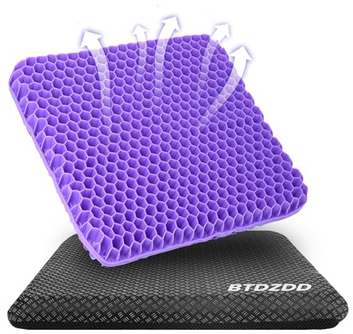 BTDZDD cuscino gel per sedia, Cuscino In Gel, Cuscino per Coccige, Cuscini per Sedie Traspiranti per Auto/Ufficio/Casa/Sedia a Rotelle (Viola, 43 * 39 * 4)