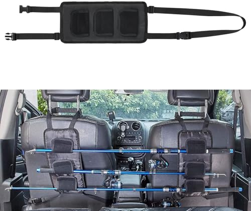 heavenlife Supporto per Veicolo per Canne, 2 Pezzi Porta Canna da Pesca per Auto, Supporto per Canna da Pesca per Sedile Posteriore del Veicolo, Regolabile, per Auto Furgoni Carri