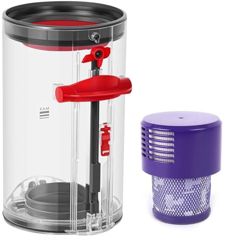Transparenter Staubsammeltopf für Dyson V10 SV12 SV13 SV27 Staubbehälter, Enthält HEPA-Filter, für Dyson Staubsauger Zubehör Ersatzteile Aufsatz, Staubsaugereimer für Dyson Staubsauger Ersatzteile