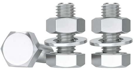 Drenky 10 Piezas M8 Tornillos Y Tuercas, Juego De Pernos Hexagonales y Tuercas Arandelas Acero Inoxidable A2 V2A M8 X 16 mm Tornillos con Cabeza Hexagonal, DIN933 / DIN934 / DIN125