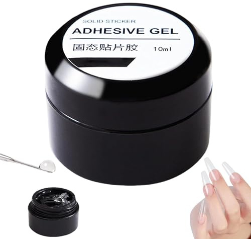 Solid Nail Glue - Nail Glue Gel, Long Lasting Bond | 10ml Strong Acrylic Nail Tips Gel, Secure Fake Nails and Soft Gel Tips Application for Manicures and Home Salon with Strong Hold for Nail Tips