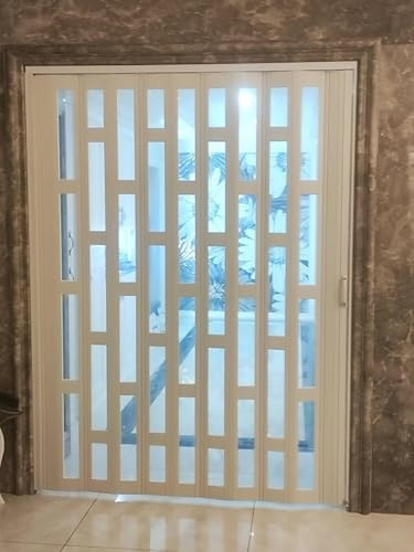 Pounjsd Porte Accordéon Interieur Porte Pliante Intérieure en Pvc, porte coulissante avec poignée, Portes accordéon pour cellier balcon cuisine sous-sol, Cloison Intérieure en Accord W 24×H 40 in