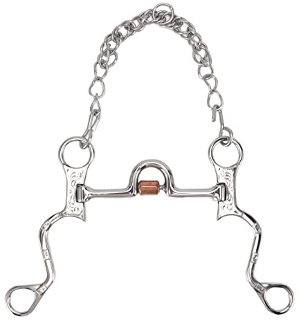 WIHFHGZ Horse Mouth Snaffle 120mm, Edelstahl Kandare mit Kette - Langlebig, Rostfrei, Kontrolliertes Training für Reiter und Pferde